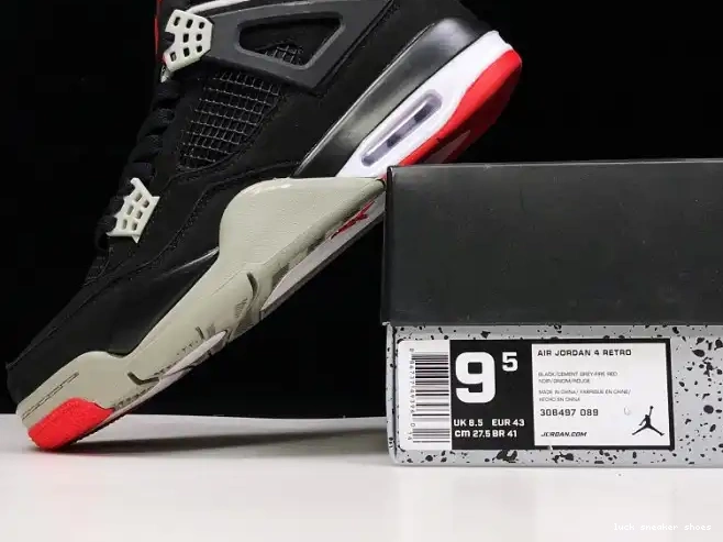 Cheap LUCY 308497-060 RETRO BLACK CEMENT JORDAN 4 0504